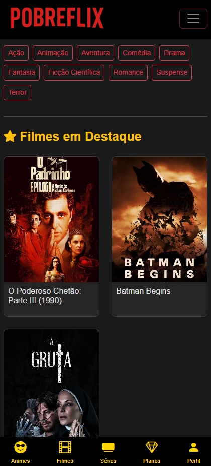 Sistema de Filmes, Séries e Animes – Plataforma Completa